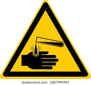 Warning Hazard Caution ISO Signs Icon Symbol Pictogram Corrosive Material