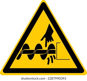 Warning Hazard Caution ISO Signs Icon Symbol Pictogram Cutting of Fingers or Hand Auger