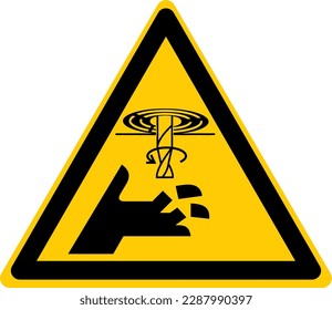 Warning Hazard Caution ISO Signs Icon Symbol Pictogram Cutting Of Fingers by top drill