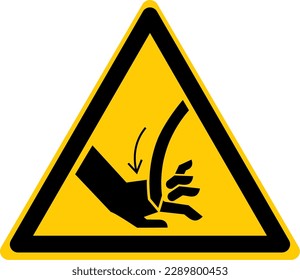 Warning Hazard Caution ISO Signs Icon Symbol Pictogram Cutting of Hand Curved Blade