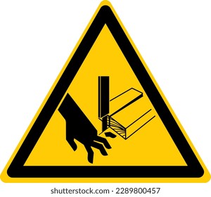 Warning Hazard Caution ISO Signs Icon Symbol Pictogram Cutting of Fingers Bandsaw