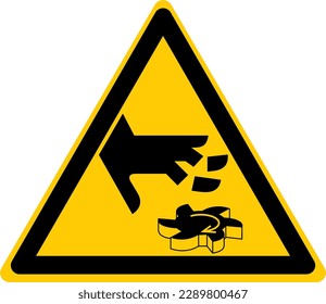 Warning Hazard Caution ISO Signs Icon Symbol Pictogram Cutting of Fingers or Hand Rotating Blade 02