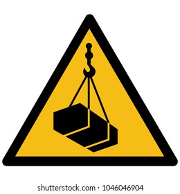 Warning, hazard sign vector - Overhead load label, sticker