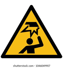 Warning, hazard sign vector - Overhead obstacle label, sticker