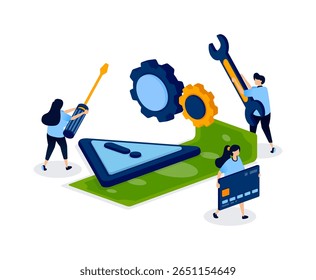 warning hazard sign within a financial system illustrates overspending risks, urging consumers to avoid excessive consumption and credit misuse. Can be used for banner, mobile app, website, ads
