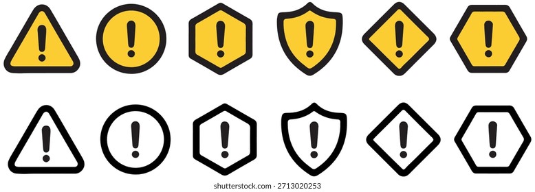 Warning Hazard Triangle Icon Set