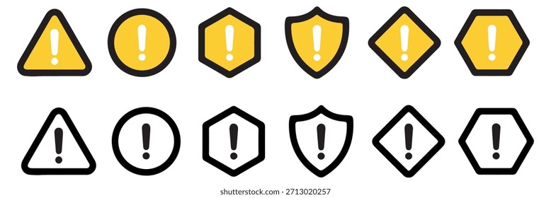 Warning Hazard Triangle Icon Set