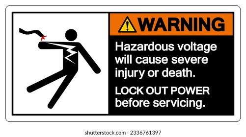 Warning Hazardous voltage will cause severe injury or death Symbol Sign, Vector Illustration, Isolate On White Background Label .EPS10