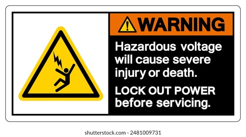 Warning Hazardous voltage will cause severe injury or death Symbol Sign, Vector Illustration, Isolate On White Background Label .EPS10