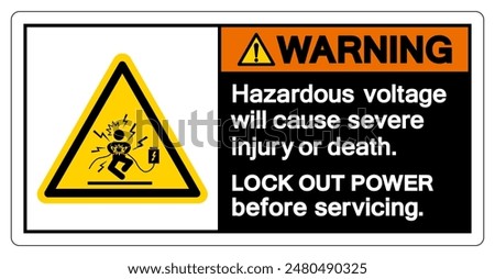 Warning Hazardous voltage will cause severe injury or death Symbol Sign, Vector Illustration, Isolate On White Background Label .EPS10