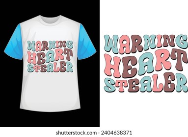 Warning! Heart Stealer retro t shirt design