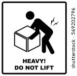 Warning heavy object sign. Do not lift. Mass vector packaging symbol on vector cardboard background. Handling mark on craft paper background. Can be used on a box or packaging.