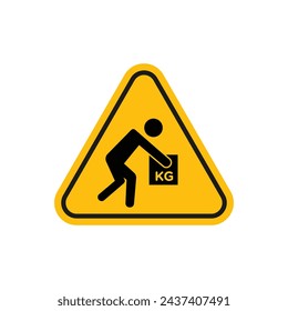 Warning Heavy Object Sign Vector Line Icon illustration.