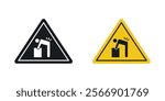 Warning heavy object signs set in black and colored