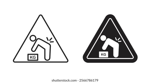 Warning heavy object signs vector illustration pack