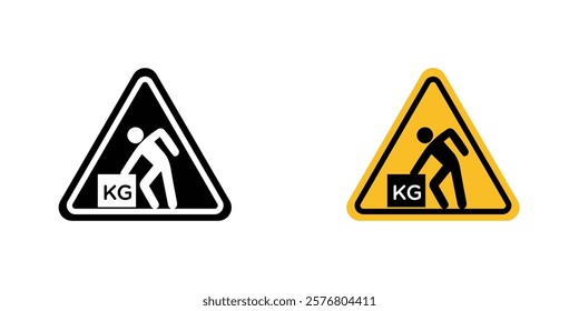 Warning heavy object signs vector pack for web designs