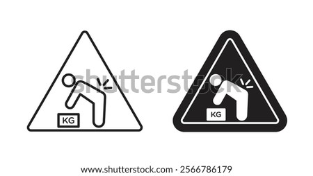 Warning heavy object signs vector illustration pack