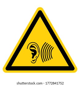 Warning High Noise Area Symbol Sign ,Vector Illustration, Isolate On White Background Label. EPS10