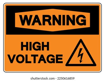 Warning High Volage Symbol Sign,Vector Illustration, Isolate On White Background Label. EPS10
