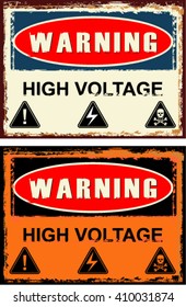 warning, high voltage, sign