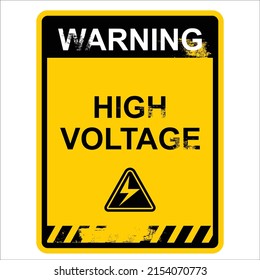 Warning, High Voltage, Sign Label