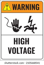 warning high voltage sign vector