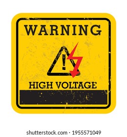 Warning, high voltage, sticker and label