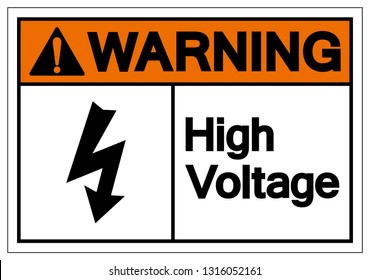 Warning High Voltage Symbol Sign ,Vector Illustration, Isolate On White Background Label. EPS10