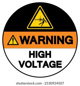 Warning High Voltage Symbol Sign, Vector Illustration, Isolated On White Background Label.EPS10