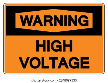 Warning High Voltage Symbol Sign,Vector Illustration, Isolate On White Background Label. EPS10
