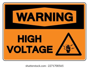 Warning High Voltage Symbol Sign,Vector Illustration, Isolate On White Background Label. EPS10