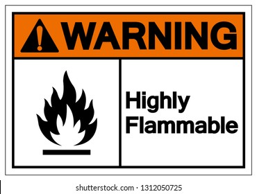 Warning Highly Flammable Symbol Sign, Vector Illustration, Isolate On White Background Label .EPS10