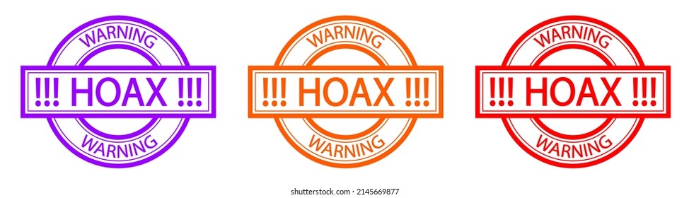 Warning Hoax Stamp. Fake News. Scam