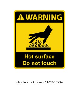 Warning : Hot surface. Do not touch. Sign ,symbol ,illustration
