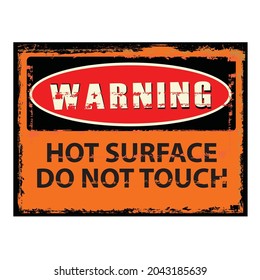 Aviso, superficie caliente, no tocar, signo de construcción