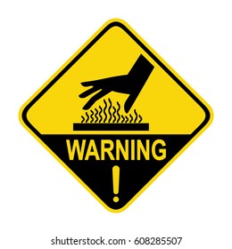 Warning hot surface sign, symbol, illustration