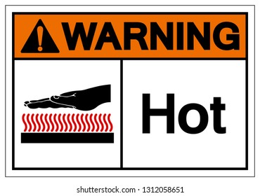 Warning Hot Symbol Sign, Vector Illustration, Isolate On White Background Label .EPS10