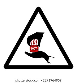 Warning Hot Use Heat Resistant Gloves Symbol Sign, Vector Illustration, Isolate On White Background Label .EPS10