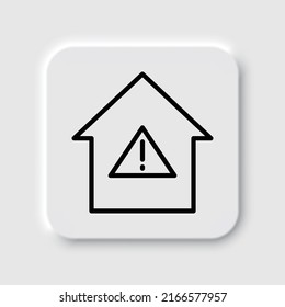 Advertencia, icono de casa simple. Diseño plano. Diseño de neutralismo.ai