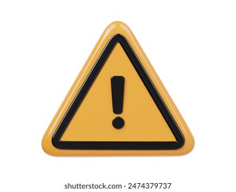 Warning icon 3d render illustration