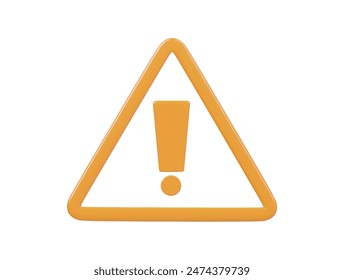 Warning icon 3d render illustration