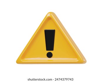 Warning icon 3d render illustration