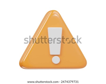 Warning icon 3d render illustration