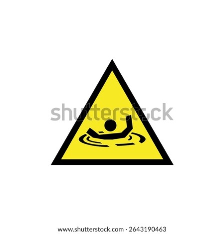 Warning icon for areas prone to drowning, suitable for warning designs in certain places	