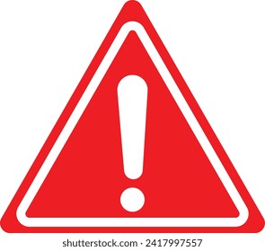 Warning icon. The attention icon. Danger symbol. Flat Vector alert triangle warn sign, Triangle Caution and Warning Icon Vector Design. attention vector, fatal error message element, exclamation mark.