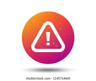 Warning icon. Attention exclamation mark symbol. Circle button with Soft color gradient background. Vector