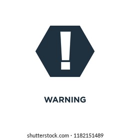 Warning icon. Black filled vector illustration. Warning symbol on white background. Can be used in web and mobile.
