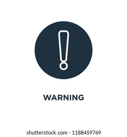 Warning icon. Black filled vector illustration. Warning symbol on white background. Can be used in web and mobile.