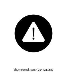 Icono de advertencia en redondeo negro