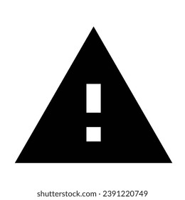 icono de advertencia en blanco y negro